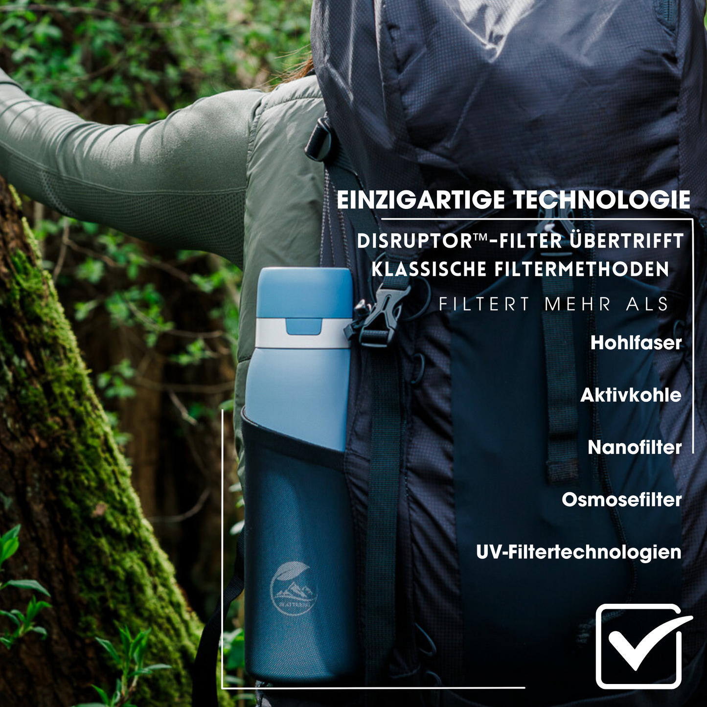 Outdoor Wasserfilter Ersatzfilter für Blattberg Wasserfilterflasche – Hochleistungs-Ersatzkartusche mit bis zu 1500L Filterkapazität | Ideal für Camping, Wandern & Reisen