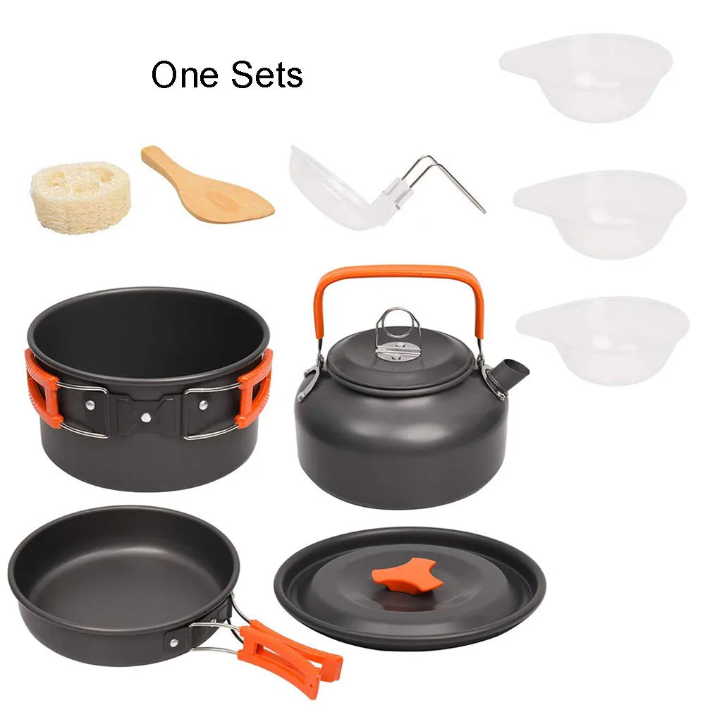 Leichtes, faltbares Camping-Kochset für 2–3 Personen. Perfekt für Outdoor-Kochen unterwegs. Kompakt, robust & platzsparend – inkl. Transporttasche.