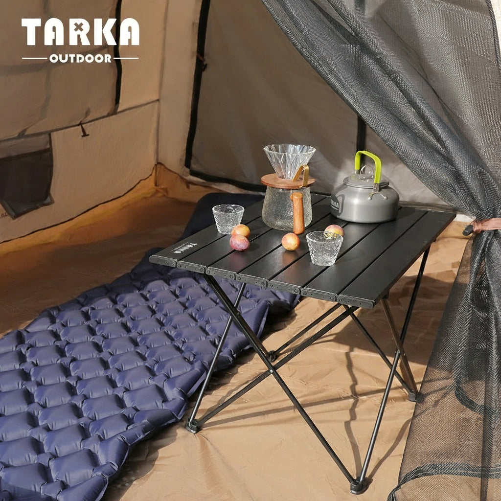 TARKA Outdoor Campingtisch klappbar – ultraleichter & tragbarer Aluminiumtisch – faltbar, stabil & wetterfest – ideal für Picknick, BBQ, Festival & Reisen