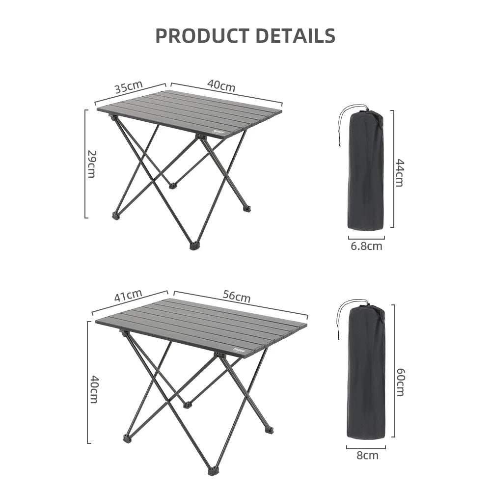 TARKA Outdoor Campingtisch klappbar – ultraleichter & tragbarer Aluminiumtisch – faltbar, stabil & wetterfest – ideal für Picknick, BBQ, Festival & Reisen