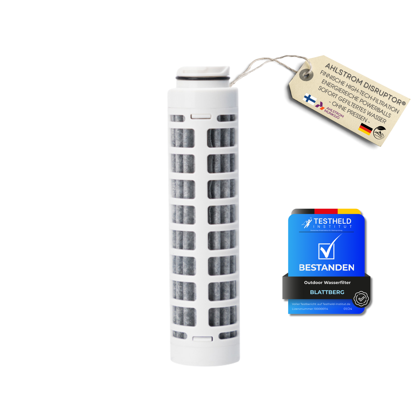 Outdoor Wasserfilter Ersatzfilter für Blattberg Wasserfilterflasche – Hochleistungs-Ersatzkartusche mit bis zu 1500L Filterkapazität | Ideal für Camping, Wandern & Reisen