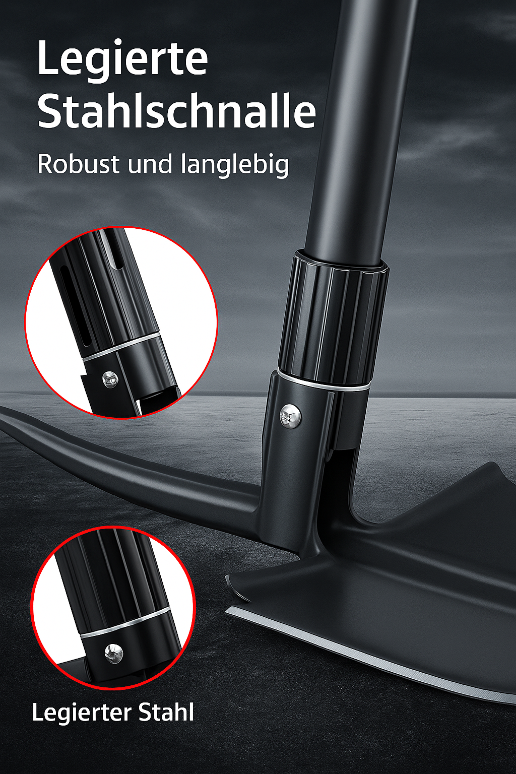 Faltbare Outdoor Schaufel aus Manganstahl – 3-in-1 Survival Tool für Camping, Bushcraft & Abenteuer